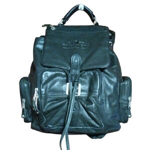Canyon Outback  Genuine Cowhide Leather Backpack Black 13"T X 14"W X 4" D
